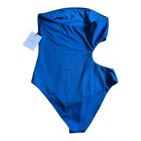 Onia Lele Cutout Bandeau One Piece Swimsuit in Blue Opal NWT - Picture 4 of 5